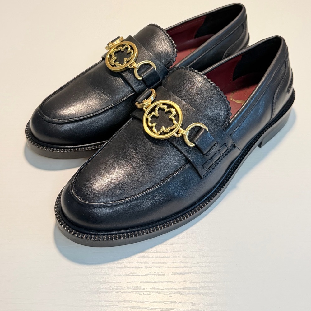 Ted Baker London Drayanu Magnolia Loafer Black Leather Women Size 36.5/6.5